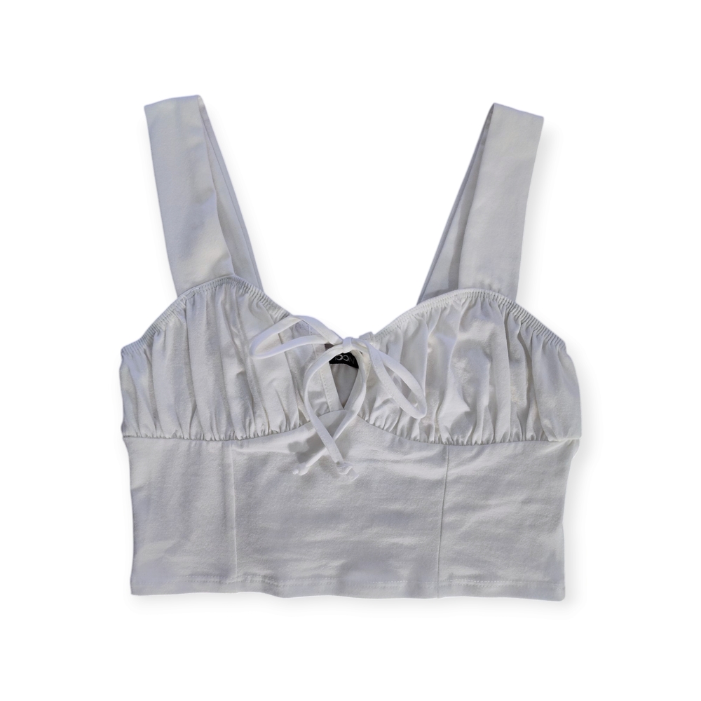 Papermoon NWOT Jess White Puff Shirring Top Womens Size Small
